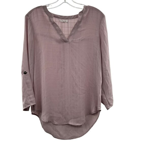 Maurices Women's Pullover Textured 3/4 Roll Tab Sleeve Top Mauve Size XS - Picture 1 of 9